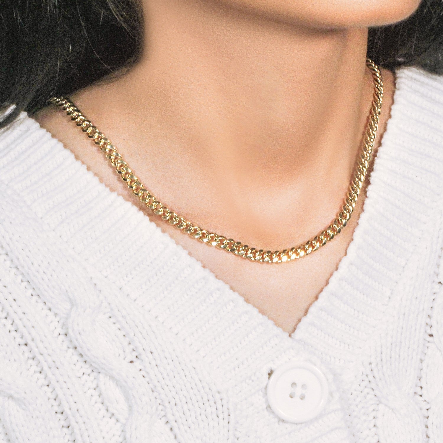 5.0mm 10k Yellow Gold Semi Solid Miami Cuban Chain