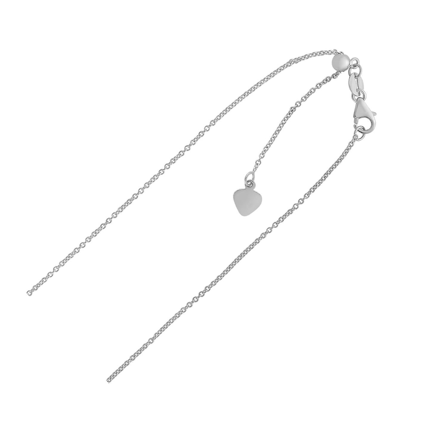 Adjustable Cable Chain in 14k White Gold (1.0mm)