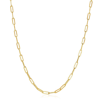 14K Yellow Gold Wide Paperclip Chain (3.3mm)