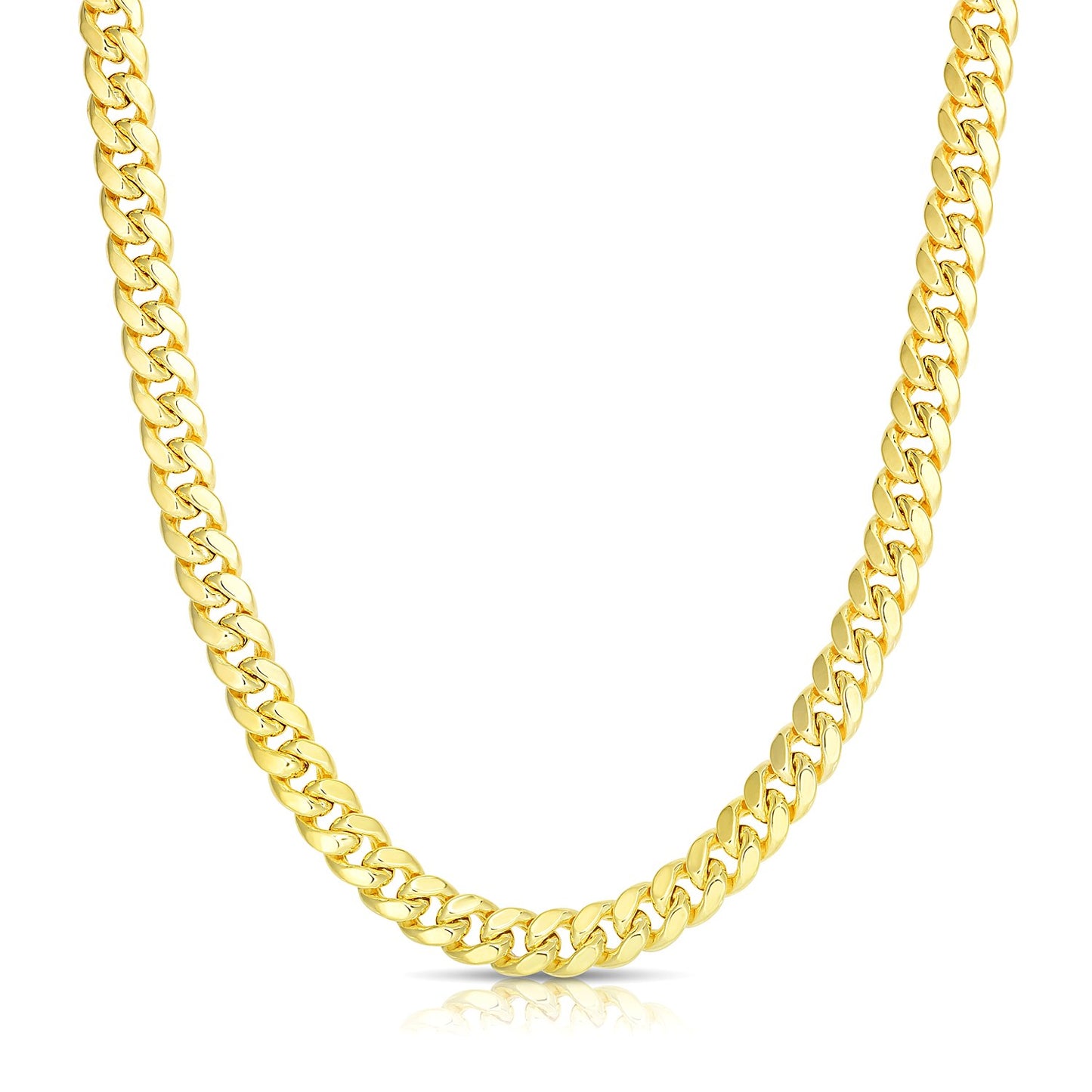 6.1mm 14k Yellow Gold Semi Solid Miami Cuban Chain