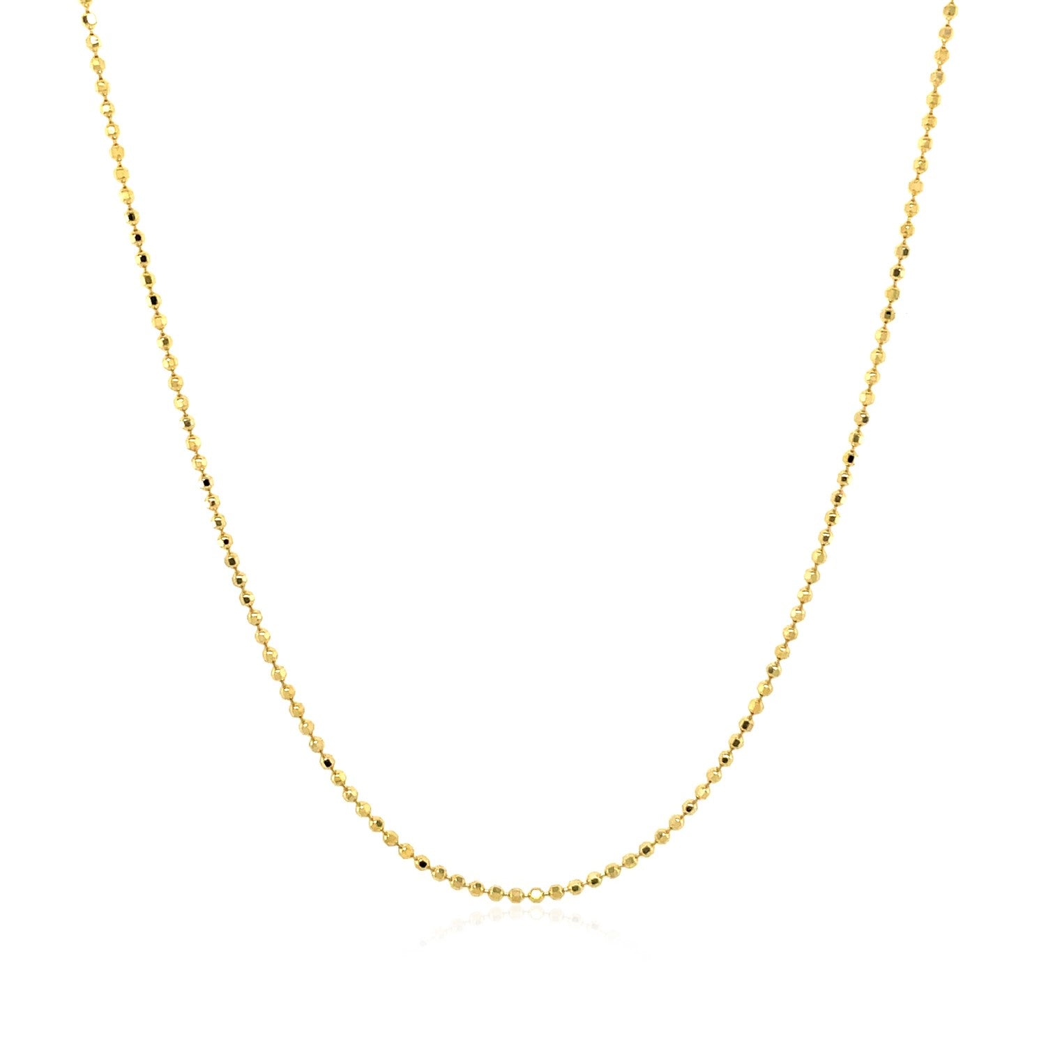 14k Yellow Gold Diamond Cut Bead Chain 1.0mm