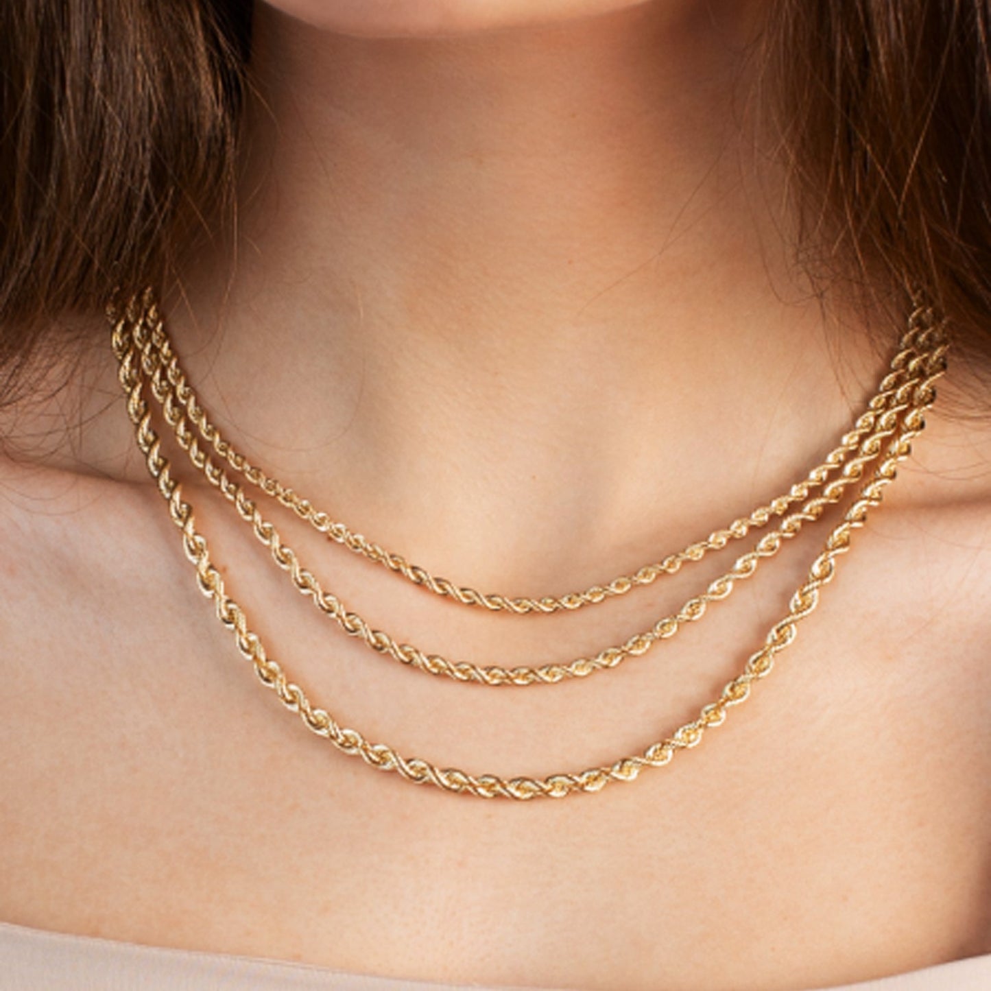 14k Yellow Gold Light Rope Chain 4.3mm