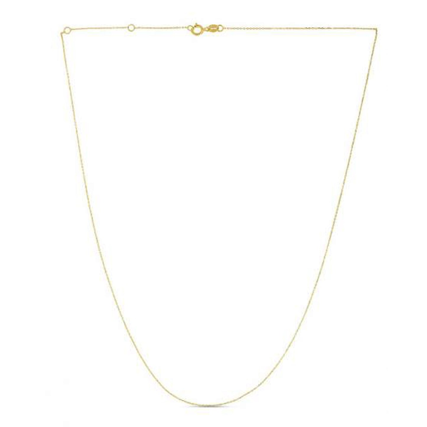 Double Extendable Diamond Cut Cable Chain in 14k Yellow Gold (0.80mm)