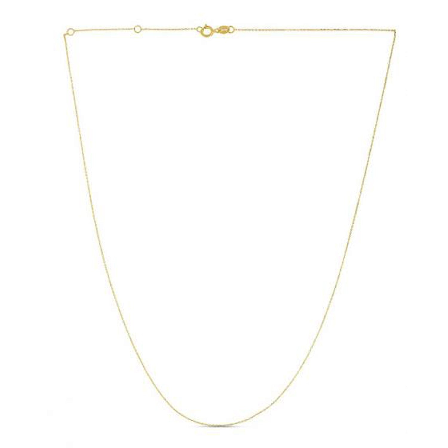 Double Extendable Diamond Cut Cable Chain in 14k Yellow Gold (0.80mm)