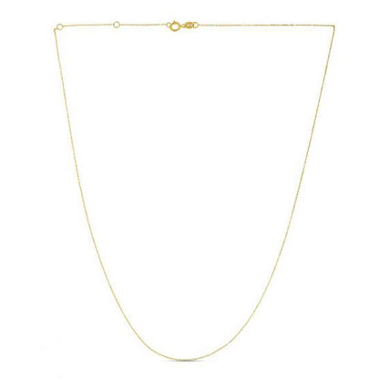 Double Extendable Diamond Cut Cable Chain in 14k Yellow Gold (0.80mm)