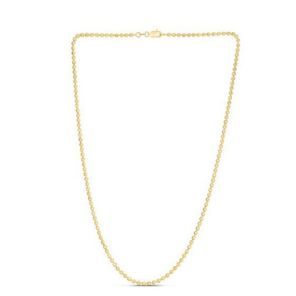 Moon Cut Bead Chain in 14k Yellow Gold (2.5 mm)