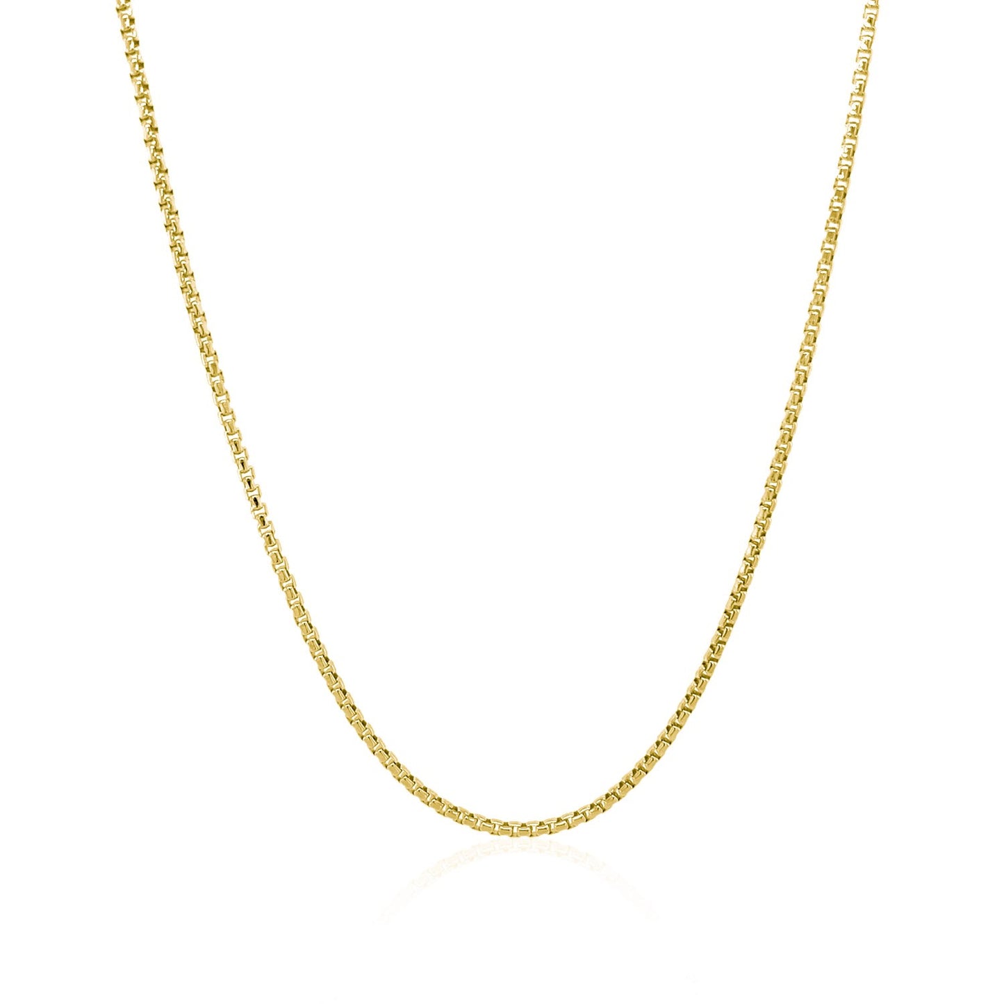 14k Yellow Gold Round Box Chain 1.35 mm