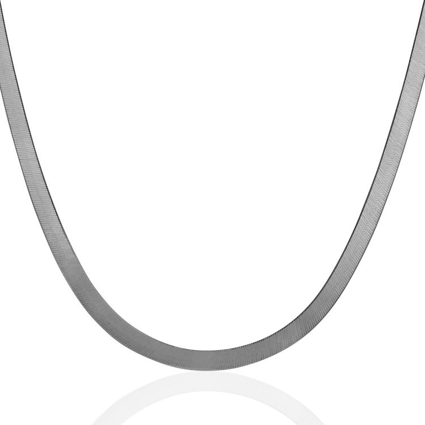 5.0mm 14k White Gold Super Flex Herringbone Chain