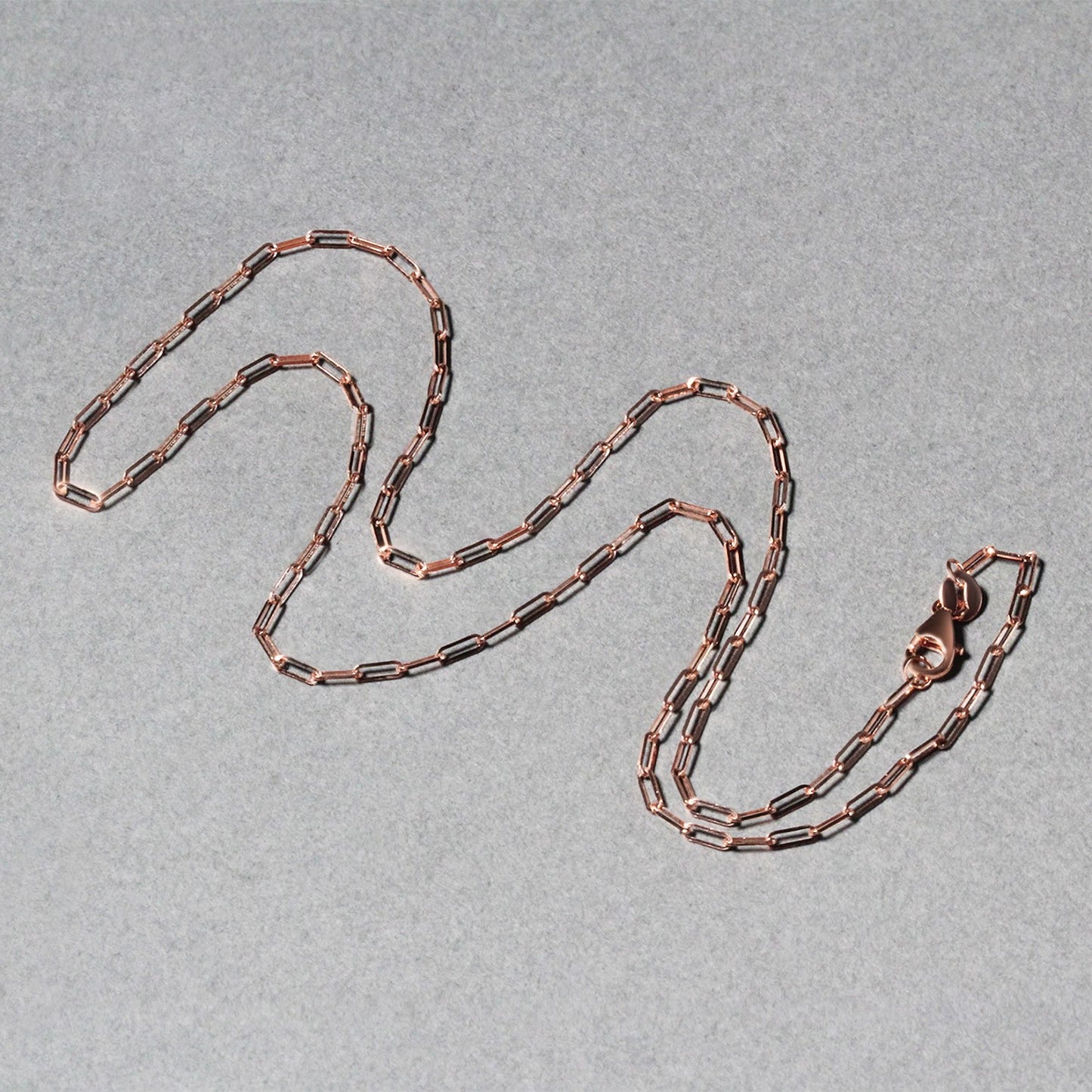 14K Rose Gold Fine Paperclip Chain (1.5mm)