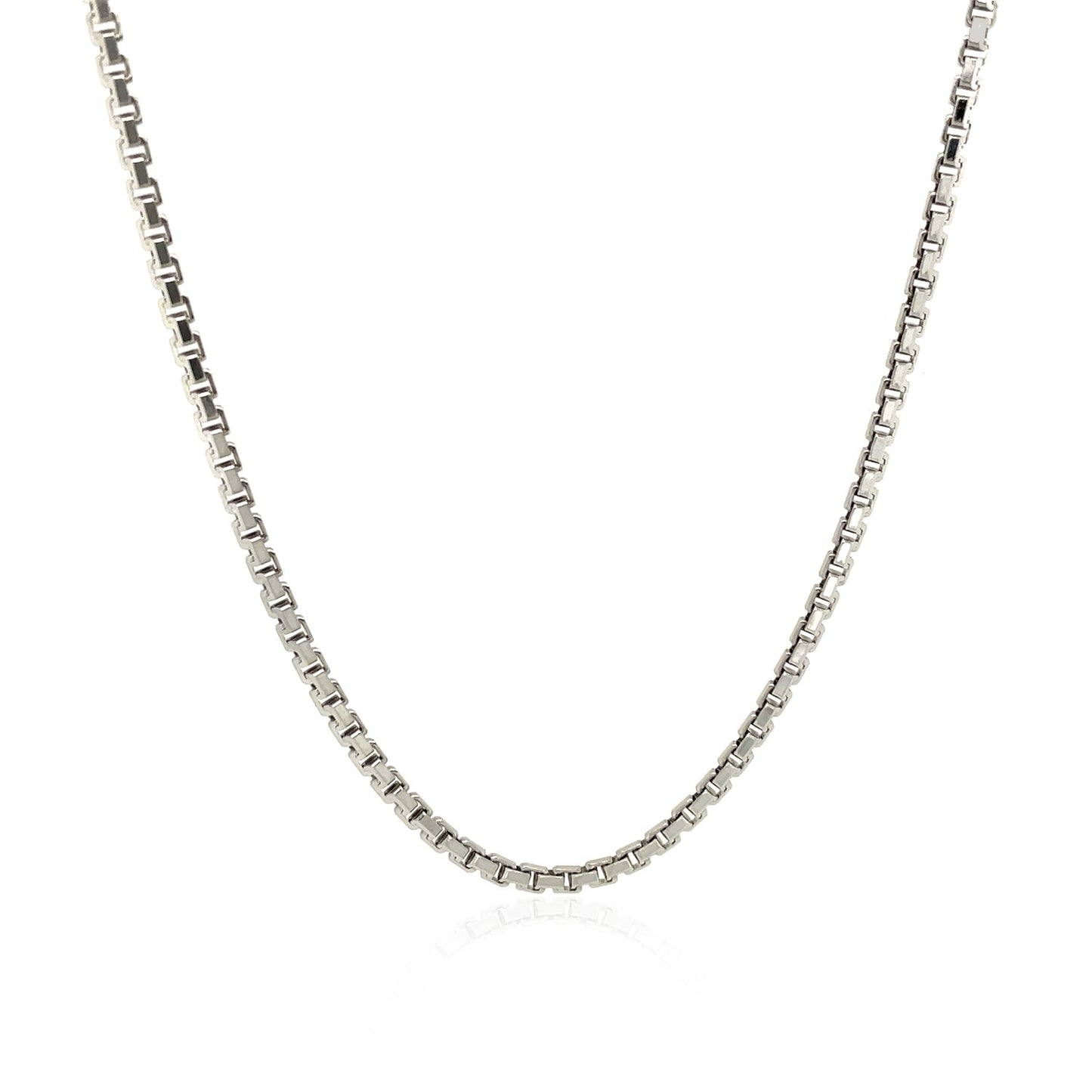 Sterling Silver Rhodium Plated Greek Box Chain 2.0mm