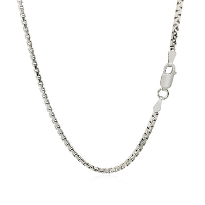 Sterling Silver Rhodium Plated Greek Box Chain 2.0mm