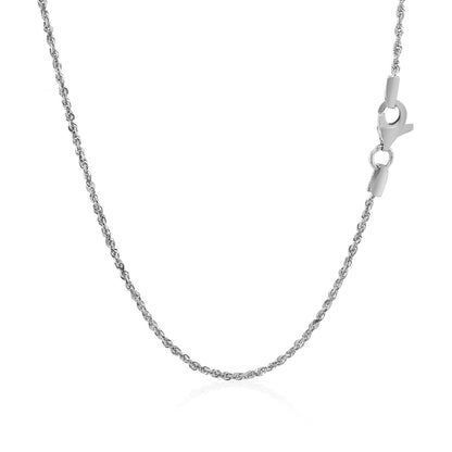 10k White Gold Solid Diamond Cut Rope Chain 1.4mm