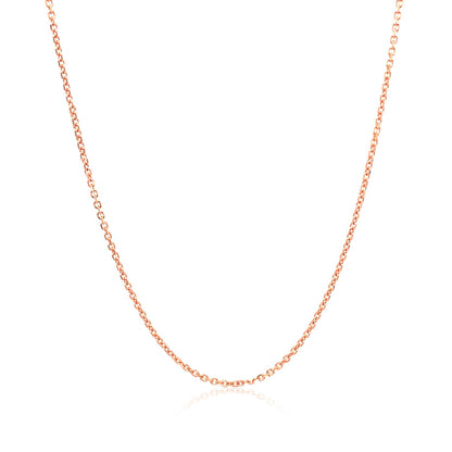 14k Rose Gold Diamond Cut Cable Link Chain 1.1mm