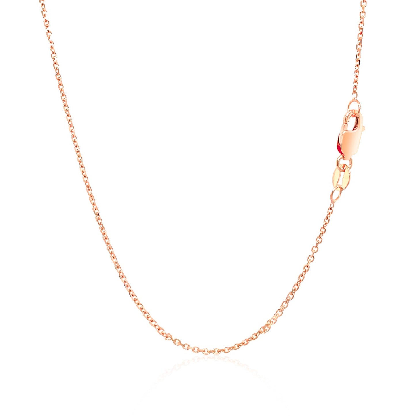 14k Rose Gold Diamond Cut Cable Link Chain 1.1mm