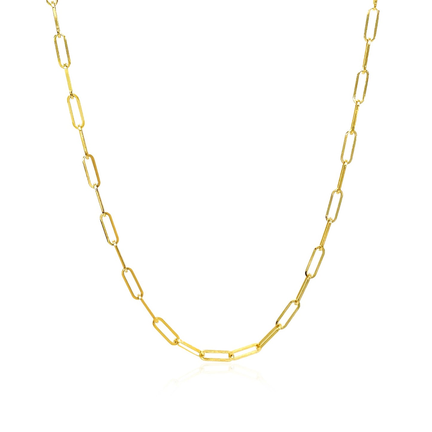 14K Yellow Gold Delicate Paperclip Chain (2.1mm)