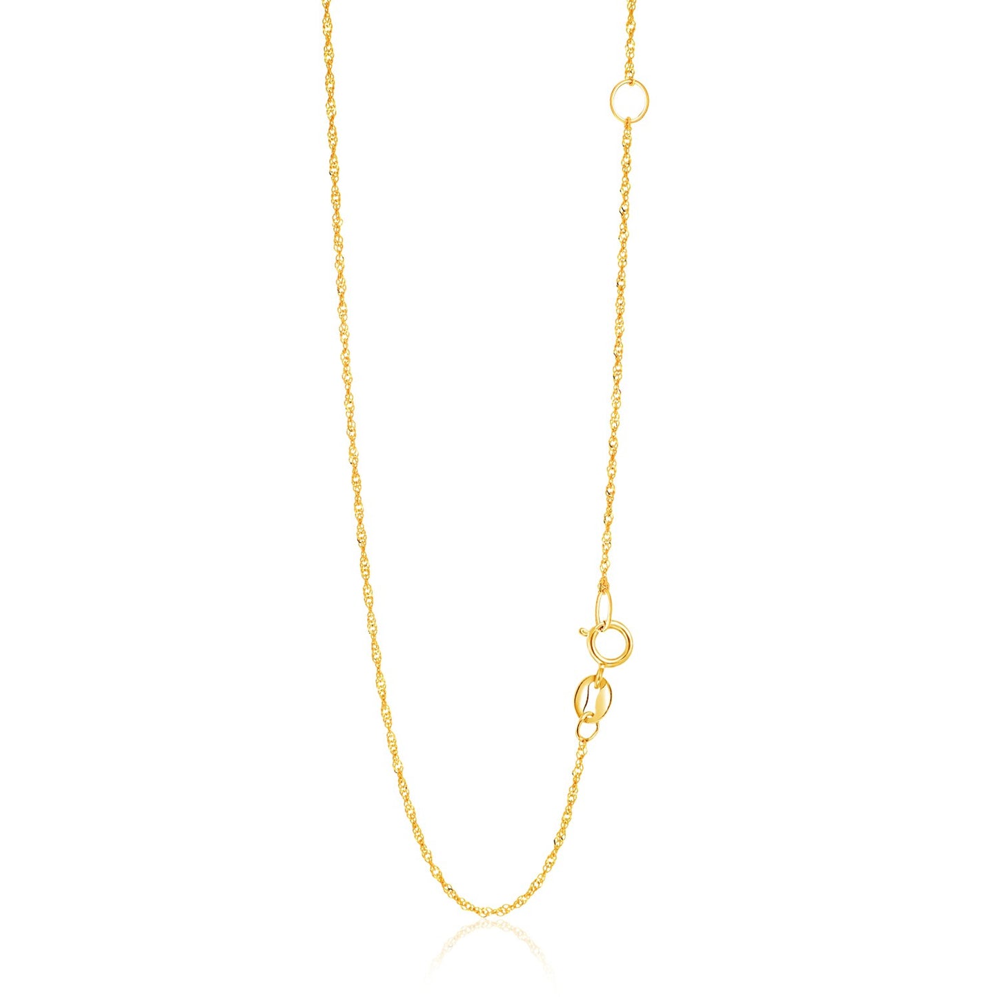 14k Yellow Gold Adjustable Singapore Chain 1.1mm