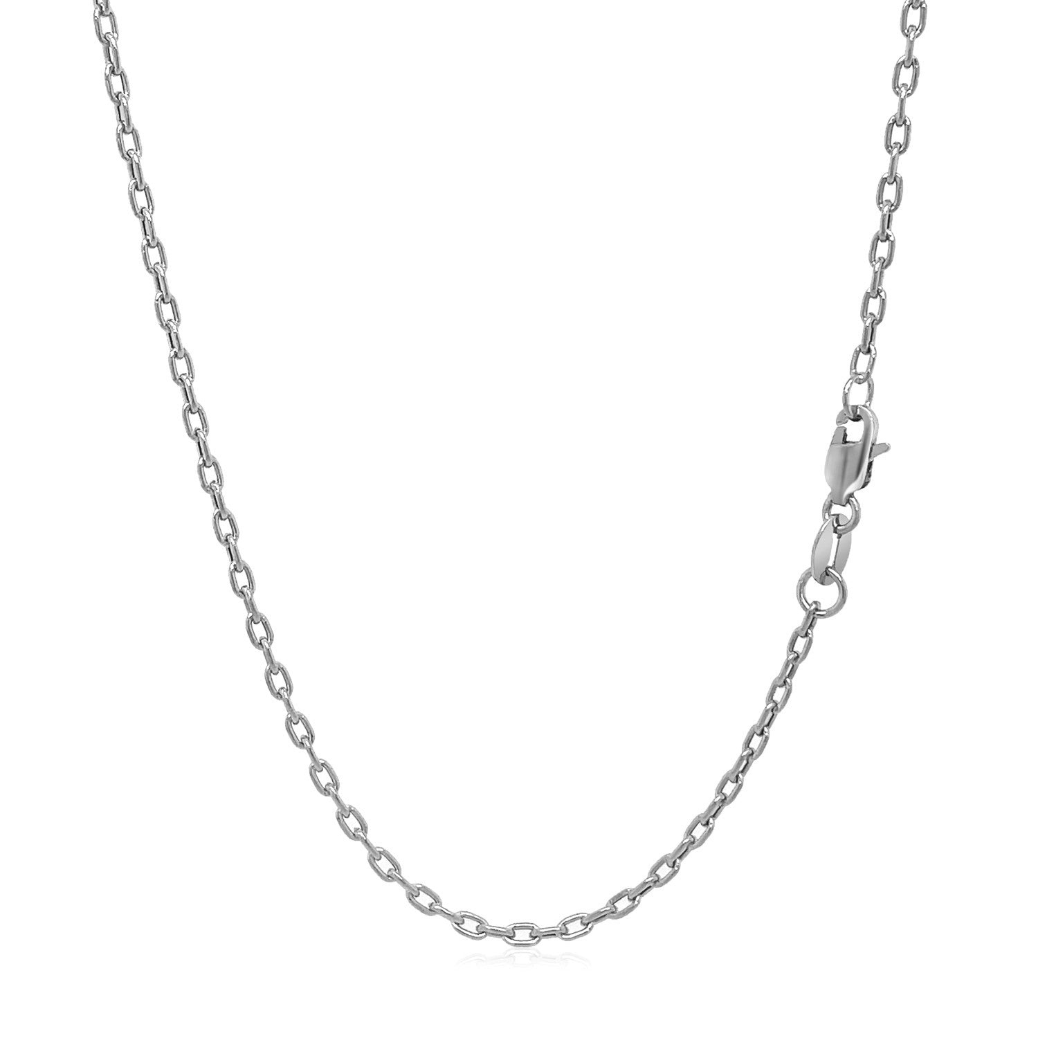 Double Extendable Cable Chain in 14k White Gold (1.9mm)