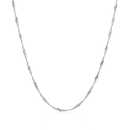 14k White Gold Singapore Chain 1.5mm