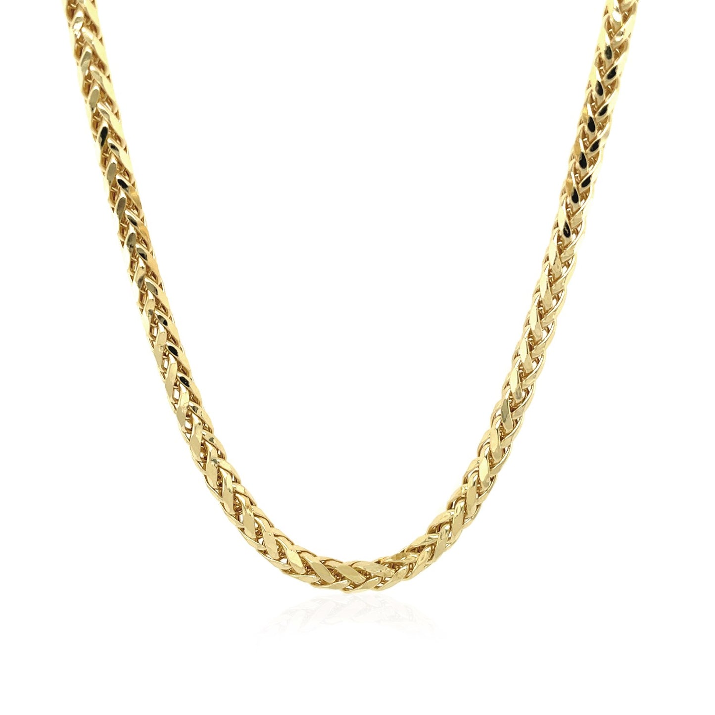 3.15mm 14k Yellow Gold Diamond Cut Round Franco Chain