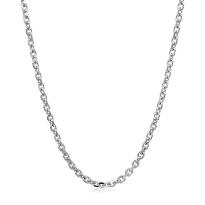 2.6mm 14k White Gold Diamond Cut Cable Link Chain