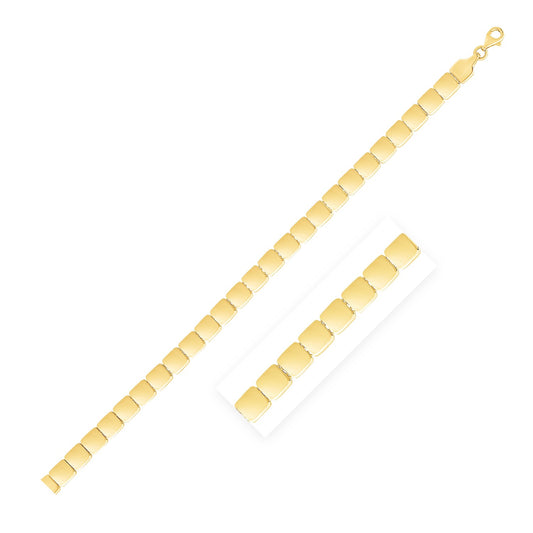 14k Yellow Gold High Polish Square Link Chain