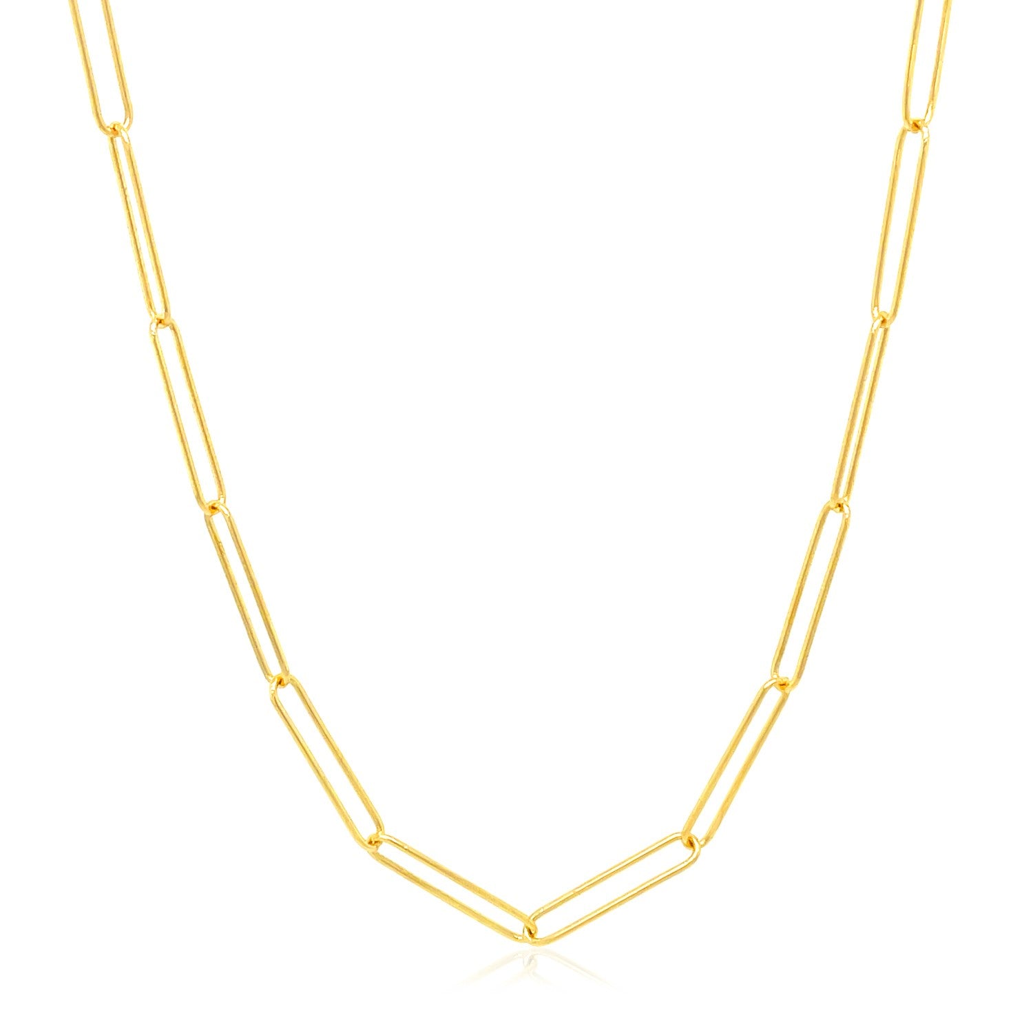14k Yellow Gold Wire Paperclip Chain (2.7mm)