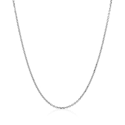 18k White Gold Diamond Cut Cable Link Chain 1.1mm