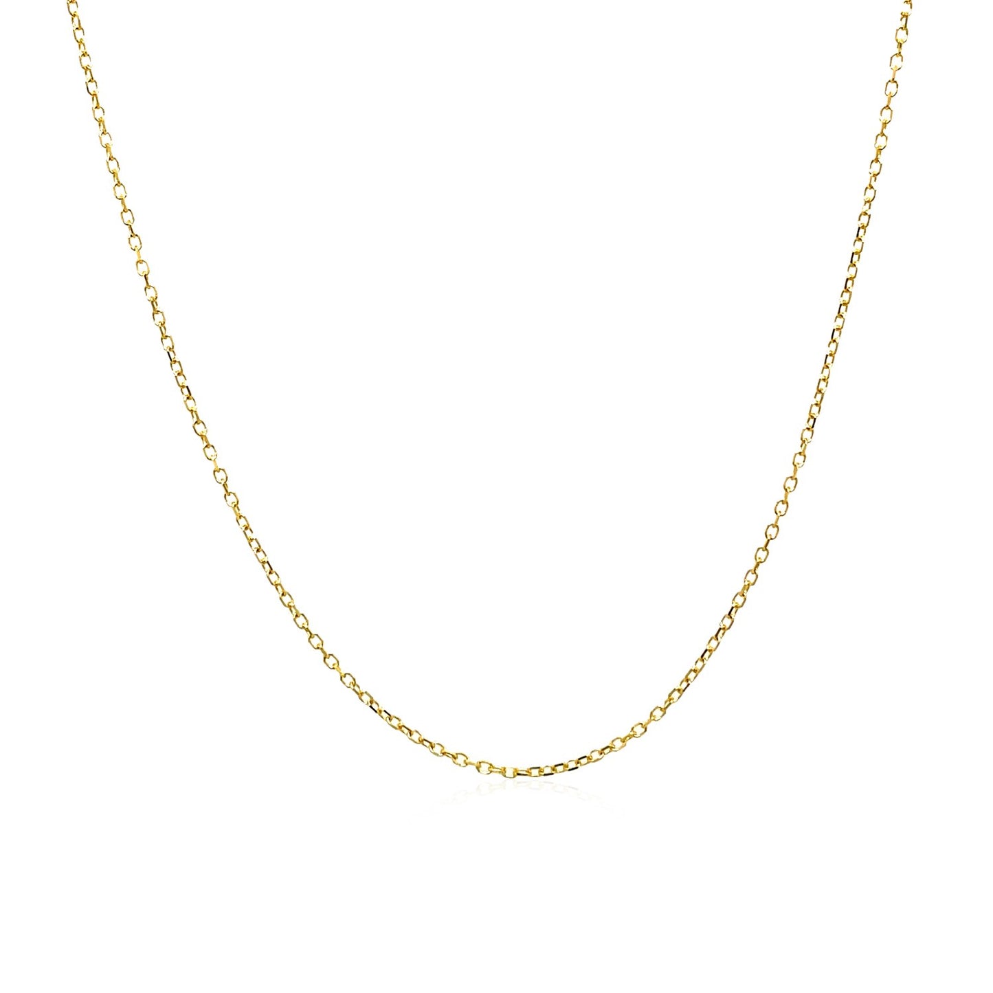 14k Yellow Gold Diamond Cut Cable Link Chain 0.8mm