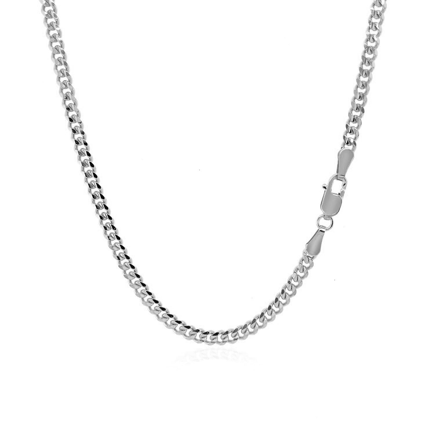 3.0mm 14K White Gold Gourmette Chain