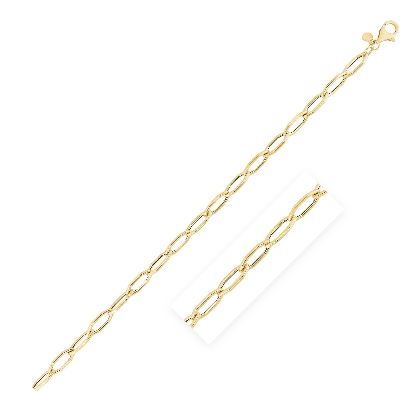 14k Yellow Gold High Polish Hexagon Link Chain (5.0mm)