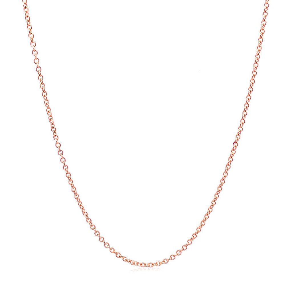14k Rose Gold Round Cable Link Chain 1.3mm
