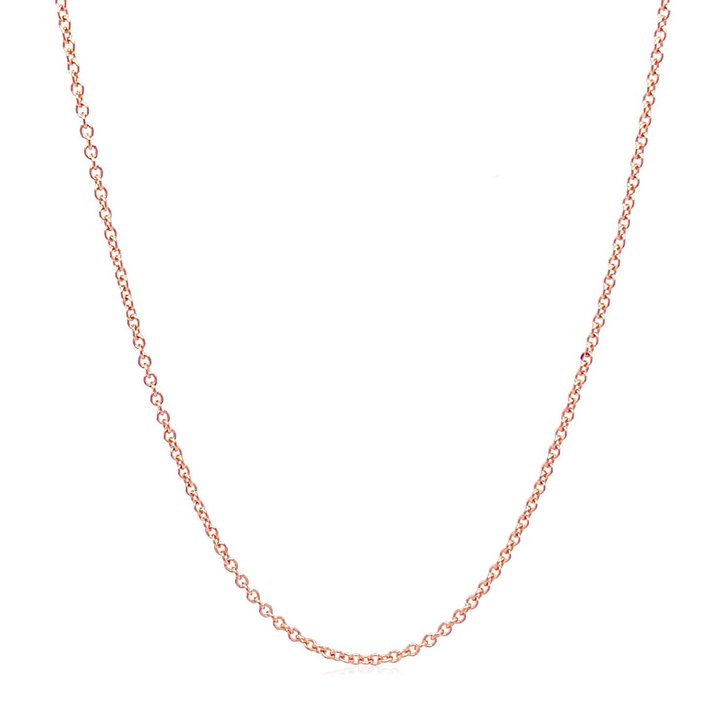 14k Rose Gold Round Cable Link Chain 1.3mm