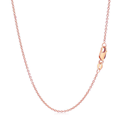 14k Rose Gold Round Cable Link Chain 1.3mm