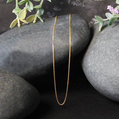 14k Yellow Gold Oval Cable Link Chain 0.6mm