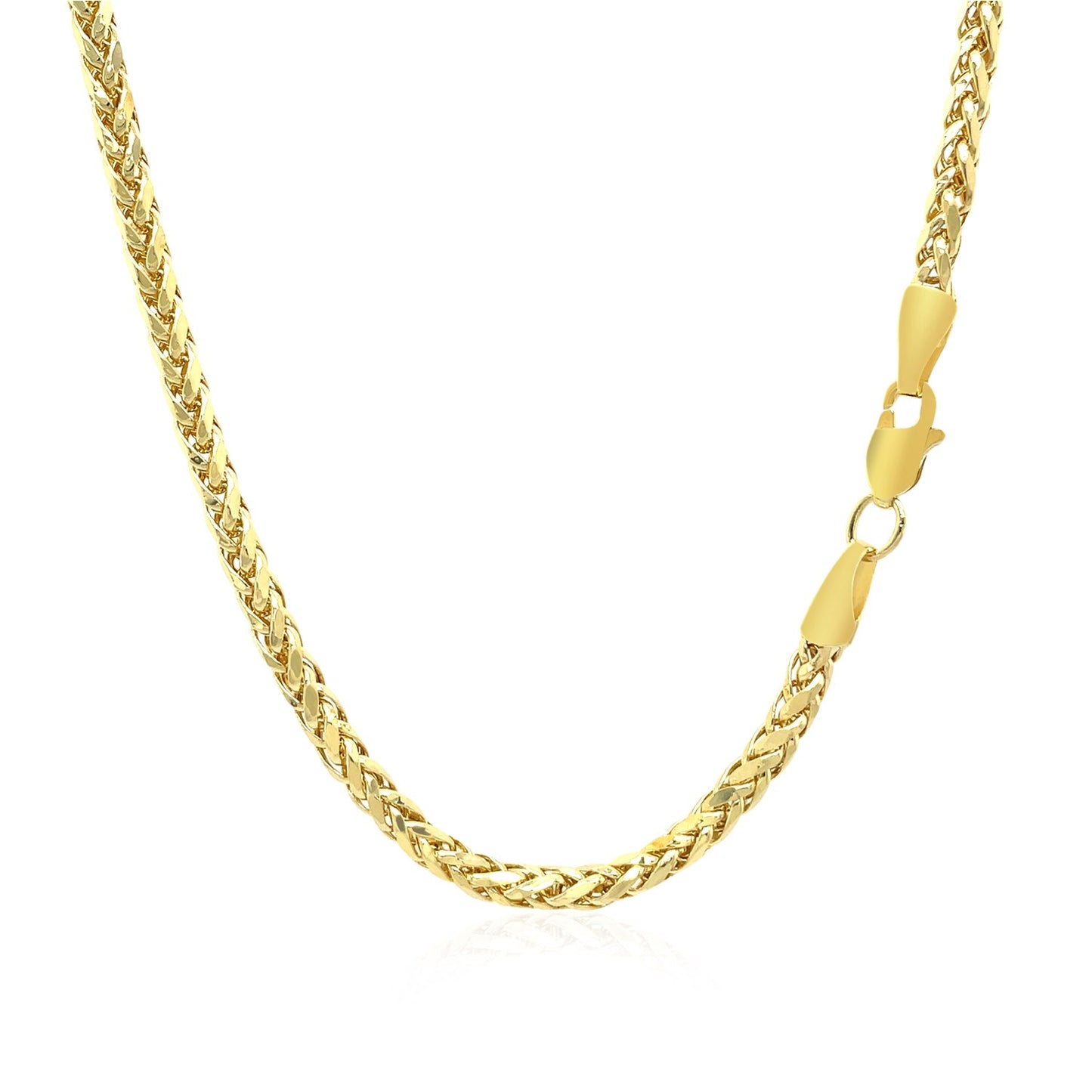 2.7mm 14k Yellow Gold Lite Diamond Cut Round Franco Chain