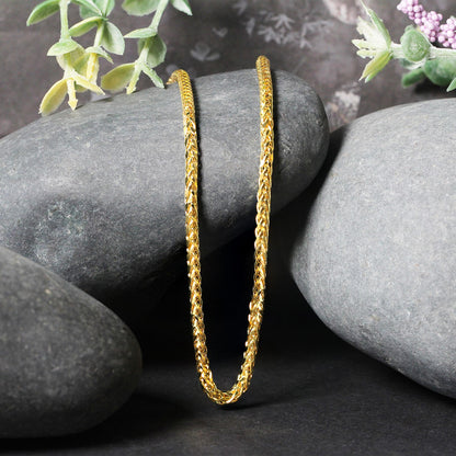 2.7mm 14k Yellow Gold Lite Diamond Cut Round Franco Chain