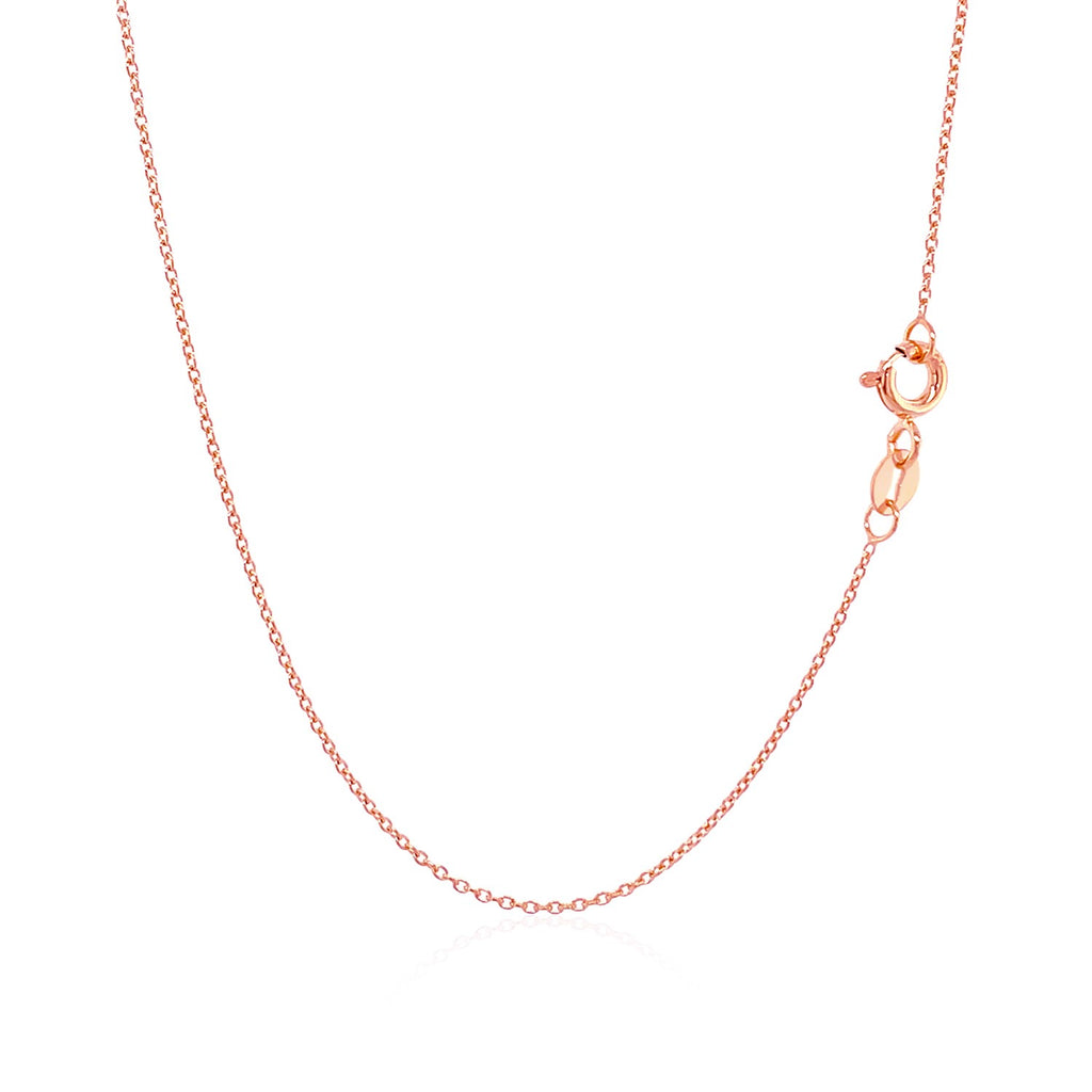 14k Pink Gold Oval Cable Link Chain 0.7mm