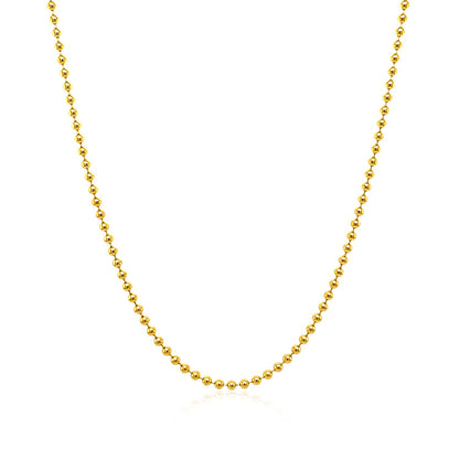 14k Yellow Gold Bead Chain 1.5mm