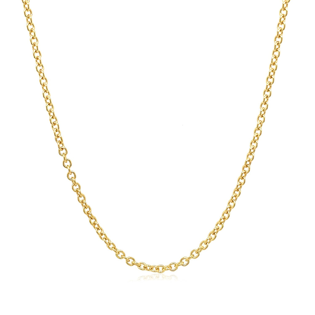 14k Yellow Gold Round Cable Link Chain 1.9mm