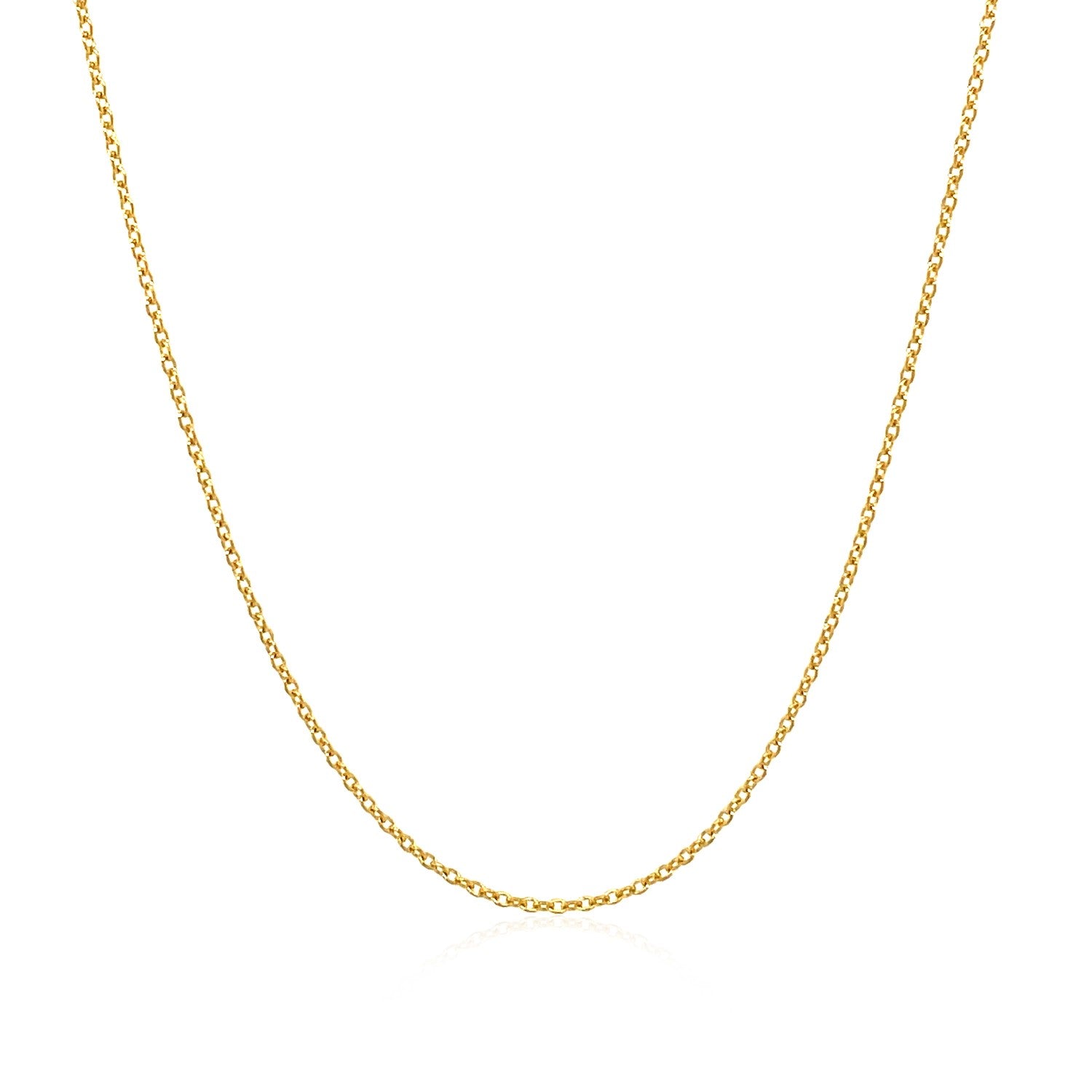 14k Yellow Gold Oval Cable Link Chain 1.0mm