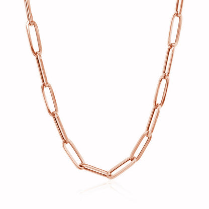 14K Rose Gold Bold Paperclip Chain (4.2 mm)