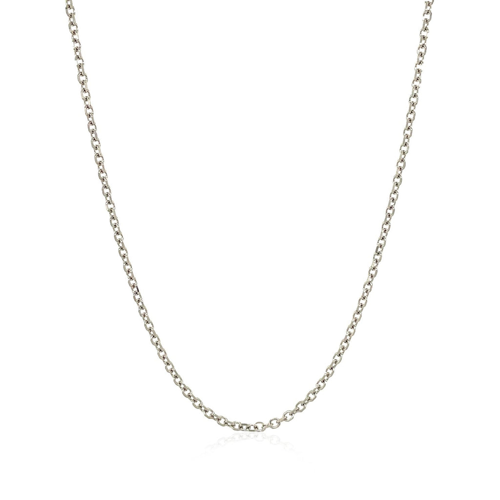 18k White Gold Diamond Cut Cable Link Chain 1.5mm