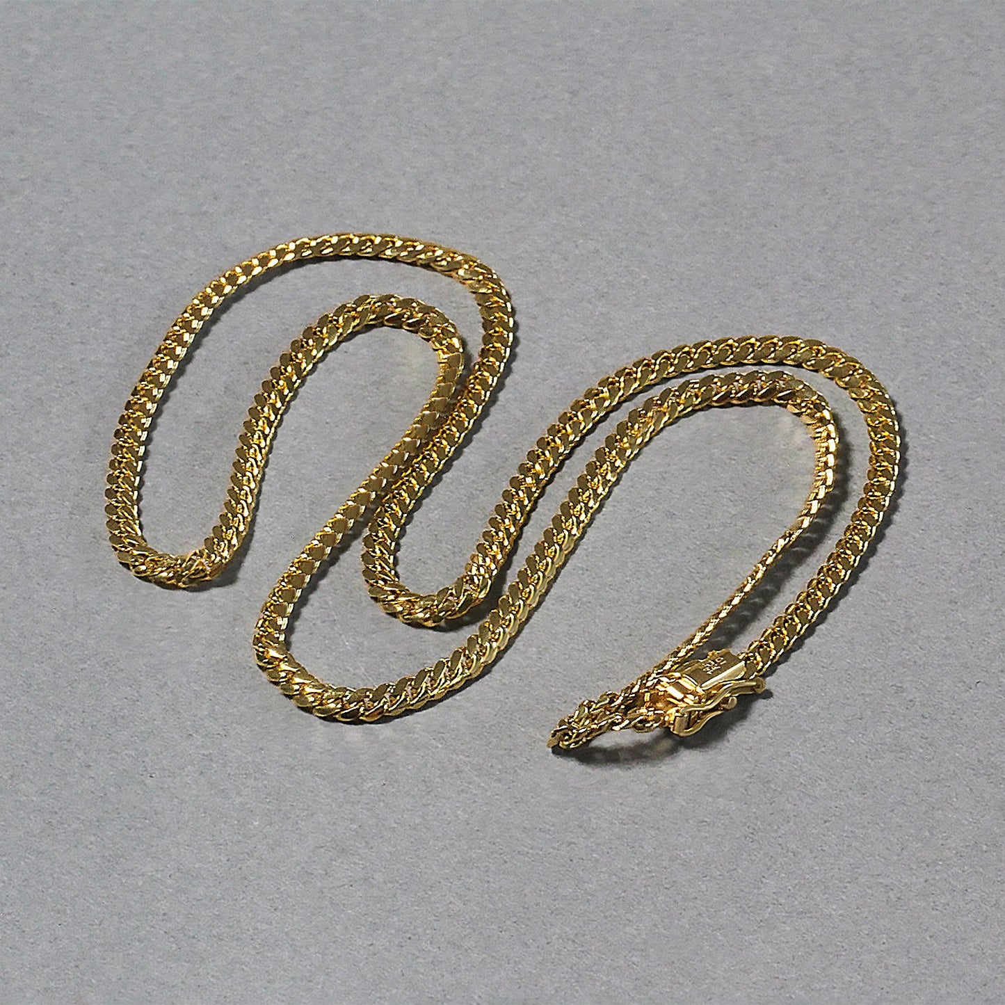 3.2mm 10k Yellow Gold Classic Solid Miami Cuban Chain