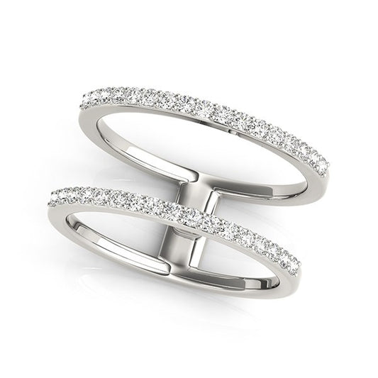 14k White Gold Dual Band Design Ring with Diamonds (1/3 cttw)