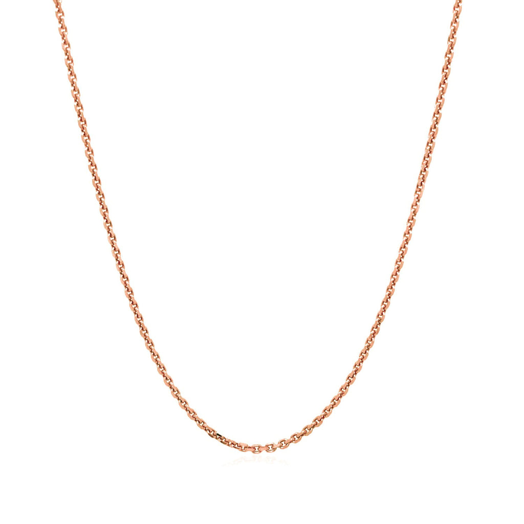 14k Rose Gold Diamond Cut Cable Link Chain 1.3mm