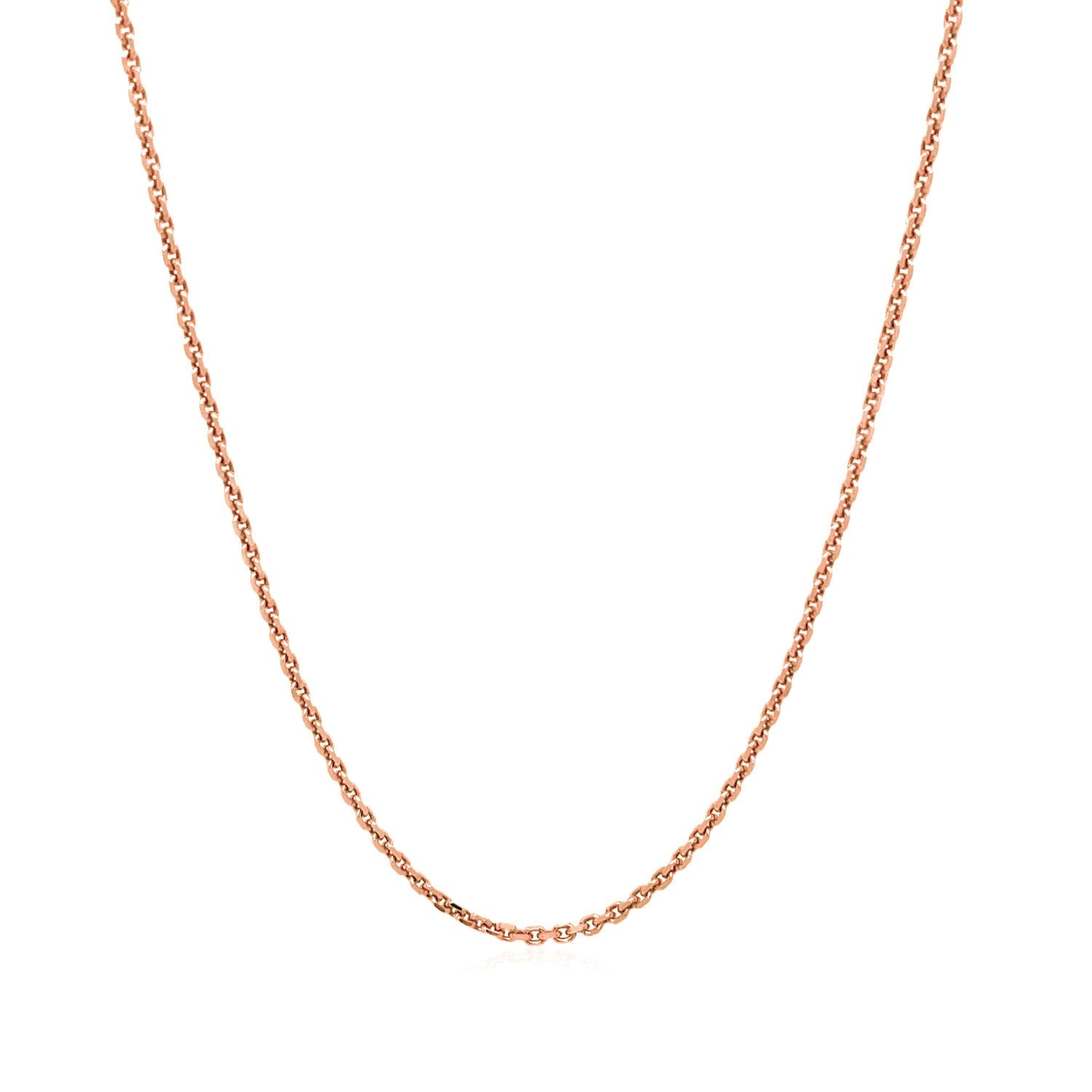 14k Rose Gold Diamond Cut Cable Link Chain 1.3mm