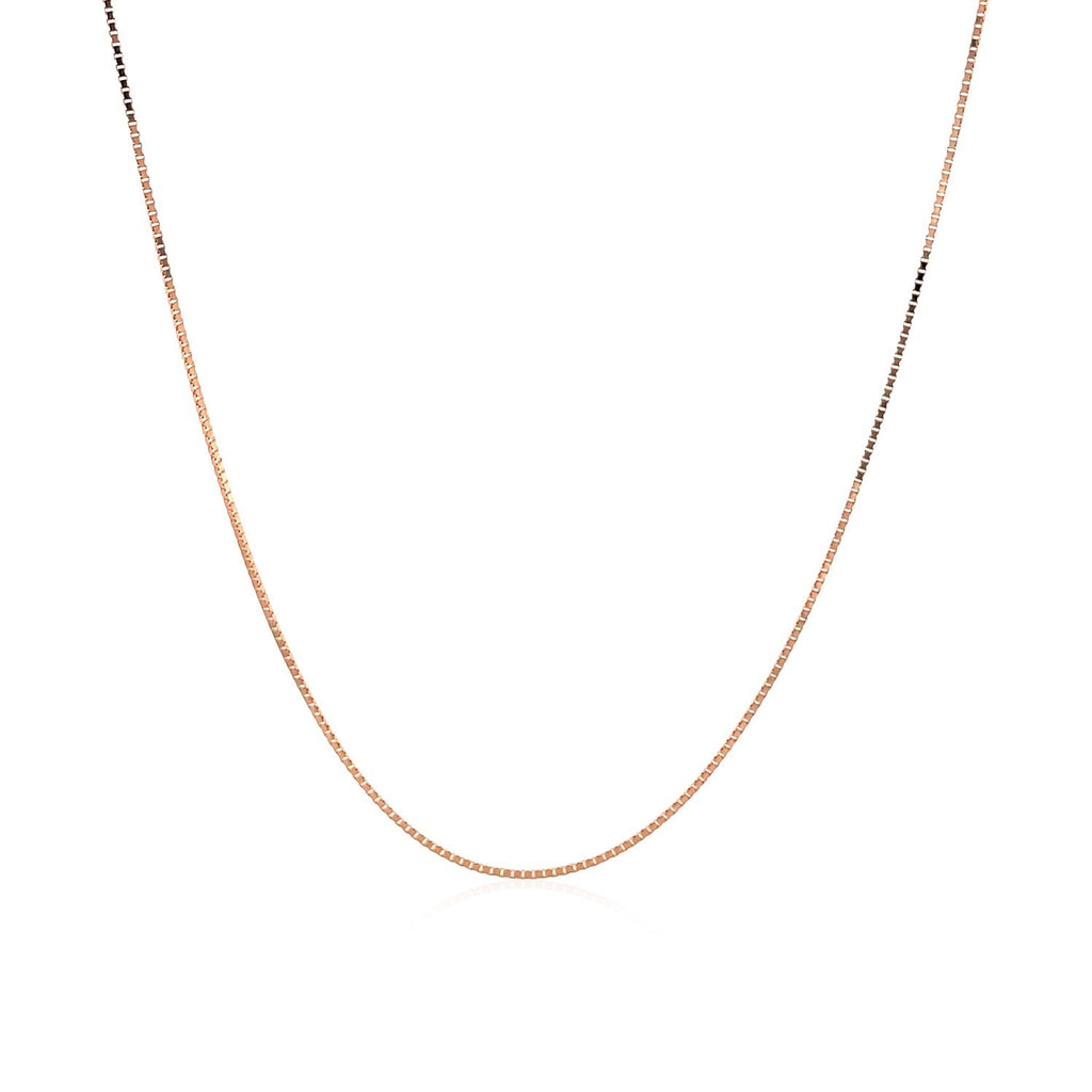18k Rose Gold Classic Box Chain 0.6mm