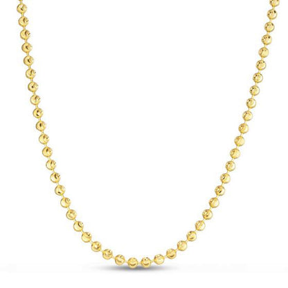 Moon Cut Bead Chain in 14k Yellow Gold (3.0 mm)