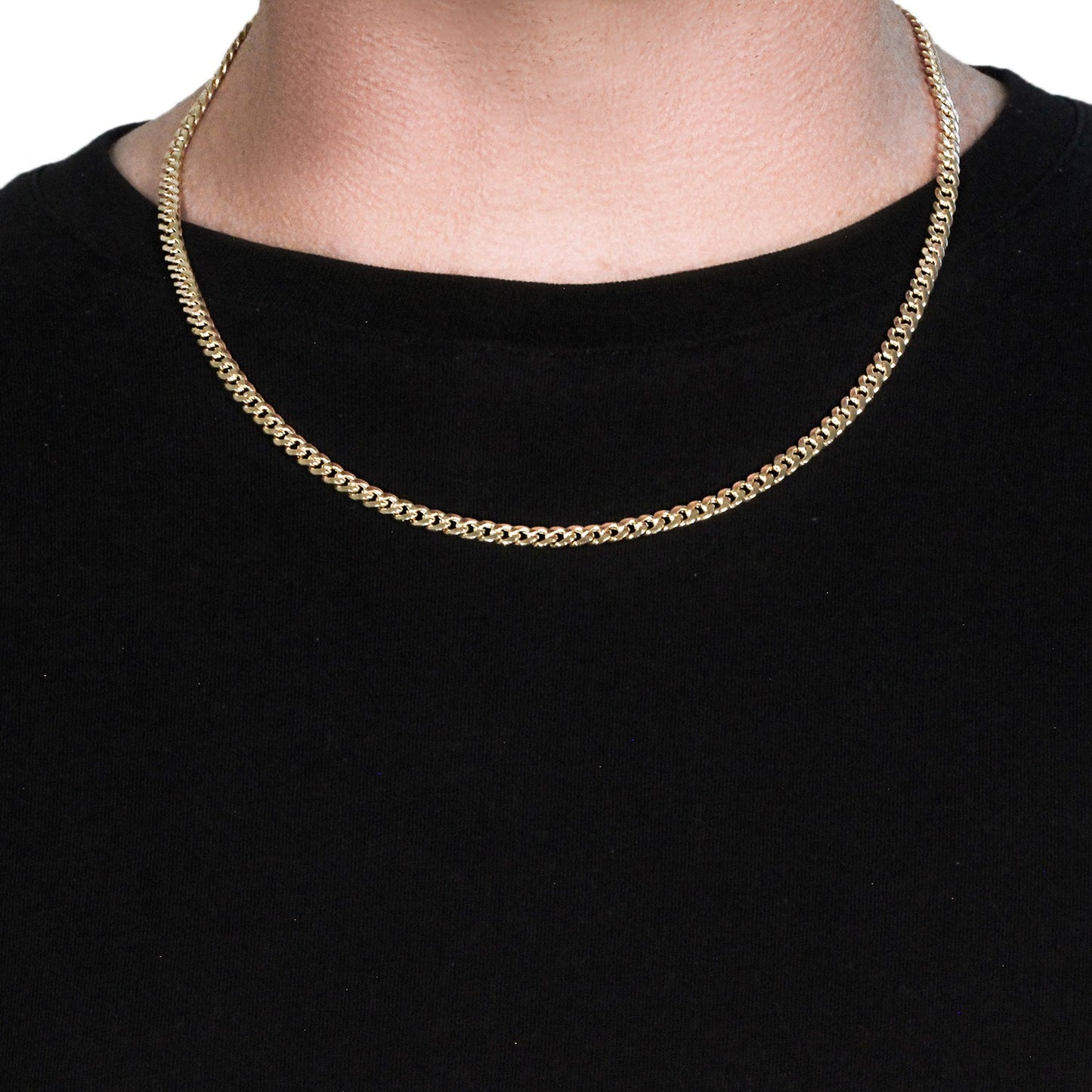 4.5mm 10k Yellow Gold Miami Cuban Semi Solid Chain