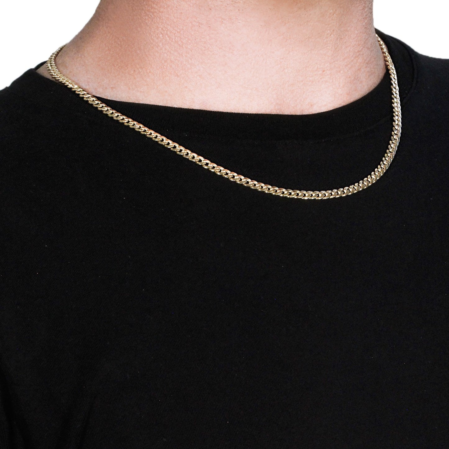 4.5mm 10k Yellow Gold Miami Cuban Semi Solid Chain